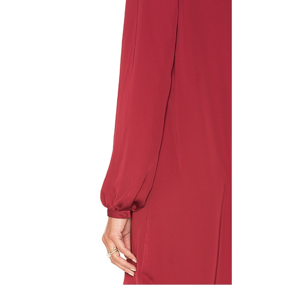 L’Academie | Maroon REVOLVE 70s Dress in Cabernet - Picture 2 of 7